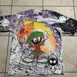 VTG Marvin The Martian Looney Tunes Mars 1991 Graphic White T-Shirt Mens XL